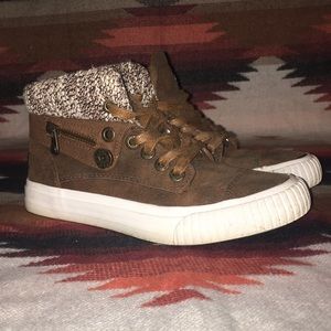 Brown High-Top Sneakers